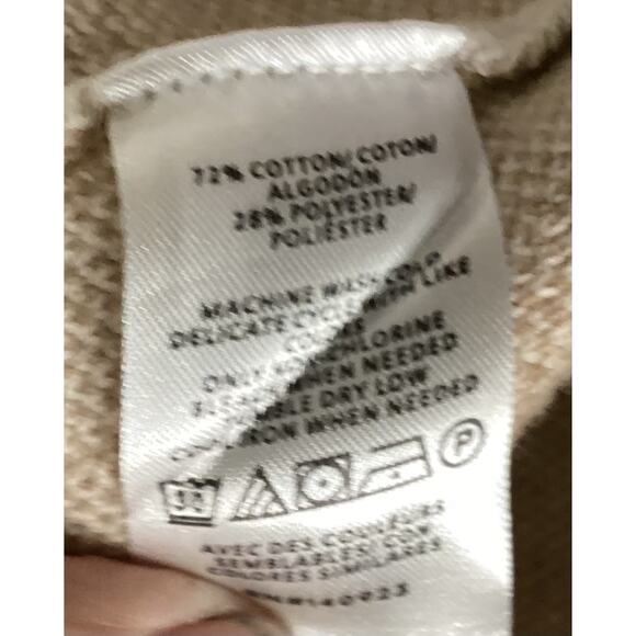 LOFT Tan & White Checkered Pullover Sweater – Size Medium– Soft Knit - Picture 5 of 9